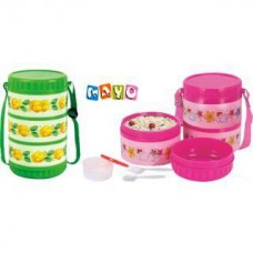 Deals, Discounts & Offers on Home Appliances - Mayo Set of 3 Adjustable Insulated Lunch/Tiffin Box