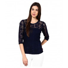 Deals, Discounts & Offers on Women Clothing - Mayra Blue Net Tops