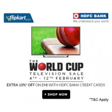 Deals, Discounts & Offers on Televisions - World Cup TELEVISION Sale (Min 25% Off) + 10% OFF  with HDFC Cards