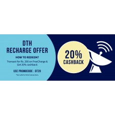 Deals, Discounts & Offers on Recharge - 20% cash-back on minimum DTH Recharge of Rs200 or more. Max cash-back Rs100