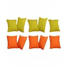 Deals, Discounts & Offers on  - Home Colors Orange & Green Cotton Cushion Covers - Set of 10 offer in deals of the day