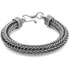 Deals, Discounts & Offers on Men - Voylla Artifictial Oxidised Alloy Silver Plated Bracelet