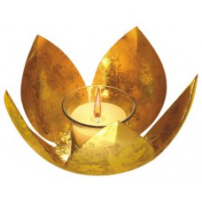 Deals, Discounts & Offers on  - Borosil Lotus Tea Light, 14.5cm, Gold