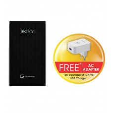 Deals, Discounts & Offers on Electronics - Sony CP-V6 6100 mAh Power Bank (Black) with USB AC Adaptor CP-AD2