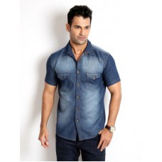 Deals, Discounts & Offers on Men Clothing - Rodid Men's Solid Casual Denim Shirt