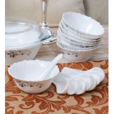 Deals, Discounts & Offers on Home & Kitchen - La Opala Diva Mystrio Black Opal Ware 130 ML Soup Bowl-Set of 12