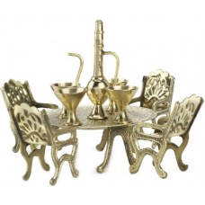 Deals, Discounts & Offers on Home Decor & Festive Needs - Fully Handcrafted Brass Mini Chair Table Set King Size Showpiece