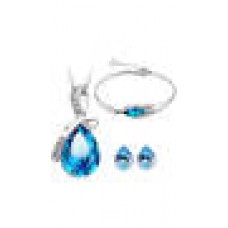 Deals, Discounts & Offers on Women - Flat 63% offer on CYAN Bow Style Crystal Jewelry Set Combo With Bracelet