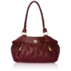 Deals, Discounts & Offers on Accessories - Flat 70% offer on Fostelo Women's Maroon Leather Handbag FSB-101