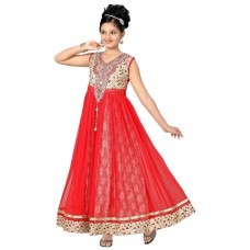 Deals, Discounts & Offers on Women Clothing - Flat 60% offer on Aarika Red & Golden Gown For Girls