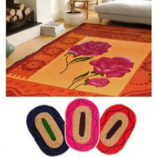 Deals, Discounts & Offers on Home Decor & Festive Needs - Combo of Quilted Carpet with 3 Mats