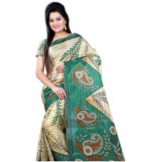 Deals, Discounts & Offers on Women Clothing - Flat 59% offer on Ambaji Floral Print Daily Wear Silk Sari