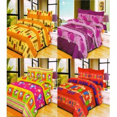 Deals, Discounts & Offers on Home Decor & Festive Needs - Combo Of 4 Bed Sheet With 8 Pillow Cover