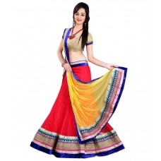Deals, Discounts & Offers on Women Clothing - Flat 76% offer on Kb Creation Red Net Lehenga