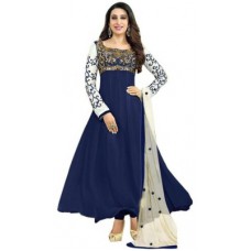 Deals, Discounts & Offers on Women Clothing - Dev Design Georgette Embroidered Semi-stitched Gown
