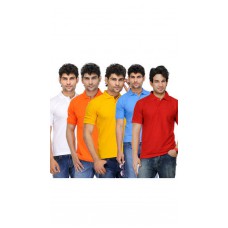 Deals, Discounts & Offers on Men - TSX Pack Of 5 Multi Color Polyester T-Shirt
