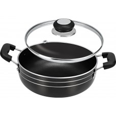 Deals, Discounts & Offers on Home & Kitchen - Flat 46% offer on Tosaa Non-Stick Induction Base Kadhai with Glass Lid