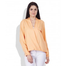 Deals, Discounts & Offers on Women Clothing - United Colors Of Benetton Orange Viscose Tops